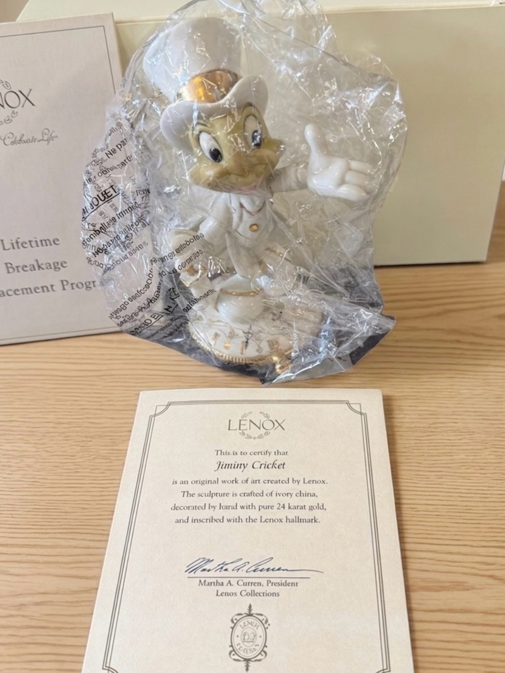 Retired Lenox Jiminy Cricket Figurine with Box & COA | Disney Showcase | Vintage